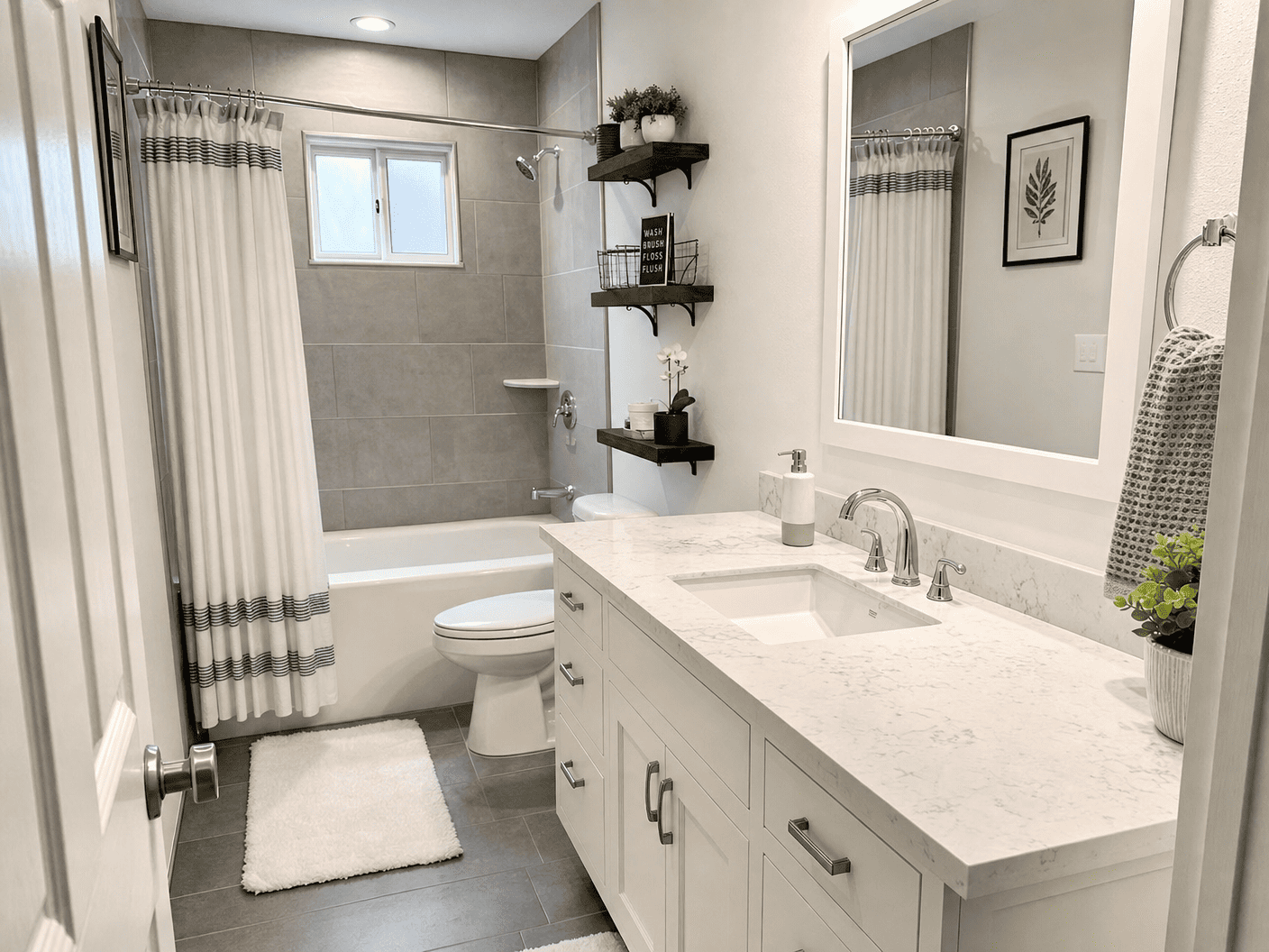 Fresh, clean bathroom prepared with care